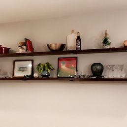 Shelves after being decorated