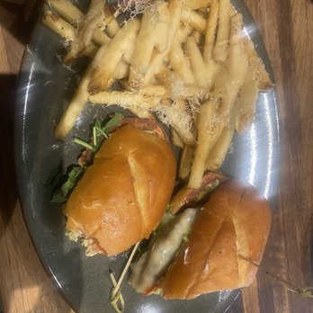 Eureka! - Napa Chicken Sandwich with Truffle Cheese Fries - American Near Me - Indian Wells, California Eureka! - Napa Chicken Sandwich with Truffle Cheese Fries - American Near Me - Indian Wells, California