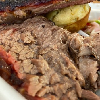ChuckWagon BBQ - Brisket and Ribs plate. Jalapeño cornbread, coleslaw and potato salad - Barbeque Near Me - Madison, Alabama ChuckWagon BBQ - Brisket and Ribs plate. Jalapeño cornbread, coleslaw and potato salad - Barbeque Near Me - Madison, Alabama
