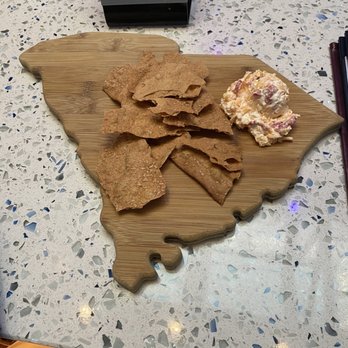 Hook & Barrel - Complimentary house made pimento cheese and crackers. - Seafood Near Me - Myrtle Beach, South Carolina
