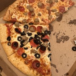 Hungry As A Wolf - BYOP - sausage pepperoni with half olives.