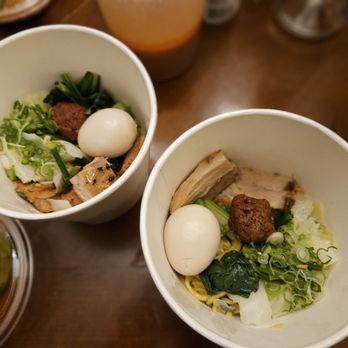 Ani Ramen House - Spicy Miso Ramen with egg and umami bombs...one with chicken and one with kakuni - Asian Fusion Near Me - Larchmont, New York Ani Ramen House - Spicy Miso Ramen with egg and umami bombs...one with chicken and one with kakuni - Asian Fusion Near Me - Larchmont, New York