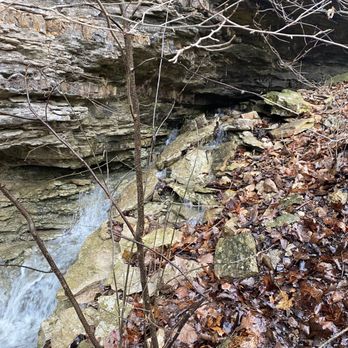 Ramble Ridge Campground - Waterfall coming out of one of our cliffs - Campgrounds Near Me - Eureka Springs, Arkansas