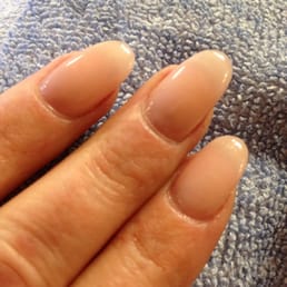 Gel manicure with OPI Bubble Bath. My real nails.