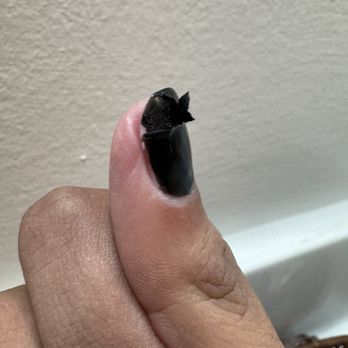 Coco Nails Spa - Chipped gel polish. Still wet under dried polish. - Nail Salons Near Me - Maplewood, Missouri