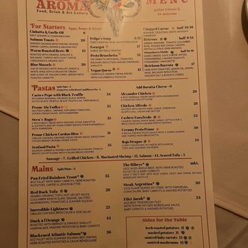 Cafe Aroma - Dinner Menu - Italian Near Me - Idyllwild, California