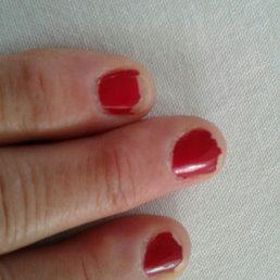 This is a 3 day old manicure done by the owner. Worst manicure I've EVER had!!! This is a 3 day old manicure done by the owner. Worst manicure I've EVER had!!!