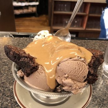 Holsten's - Brownie sundae topped with peanut butter with cookie road and cookie dough ice cream - Candy Stores Near Me - Bloomfield, New Jersey Holsten's - Brownie sundae topped with peanut butter with cookie road and cookie dough ice cream - Candy Stores Near Me - Bloomfield, New Jersey