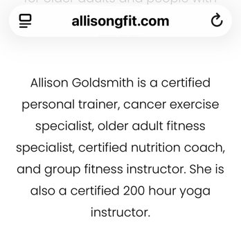 Allison G Fit - Posted with review 06/27/26 - Trainers Near Me - New York, New York