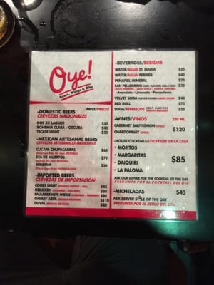 Menu photo 1 Oye Playa del Carmen, ROO