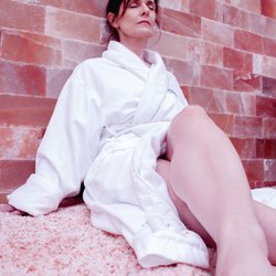 The Salt Center: Float & Wellness Spa - Our Salt Room contains over 2,000 lbs of Pink Himalayan salt is in the wall and floor.