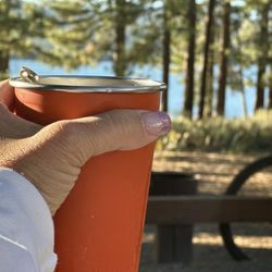 Logger Campground Stampede - Cocktails are a must when camping by the lake!