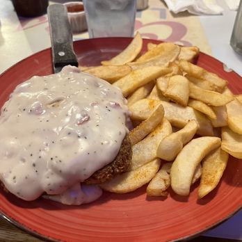Szabo's - Hand breaded chicken fried steak with steak fries. - Seafood Near Me - Newport, Oregon