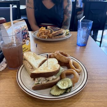The Blue Skillet - Tuna melt with onion rings! - Breakfast & Brunch Near Me - Las Vegas, Nevada The Blue Skillet - Tuna melt with onion rings! - Breakfast & Brunch Near Me - Las Vegas, Nevada