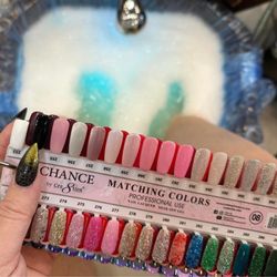 Indulgence Nail Spa - One of several polish charts. Everything came in reg and gel formulas. They had dip powders and other formulas available as well.