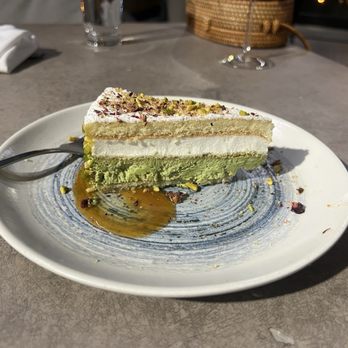 Olive & Sea - pistachio ricotta cake, sweet dukkah spice - Mediterranean Near Me - Fort Lauderdale, Florida