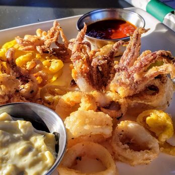 Happy Hour Bar and Grill - Fried Calamari and banana peppers. Yay for tentacles!!! So yummy! - Sports Bars Near Me - Stroudsburg, Pennsylvania Happy Hour Bar and Grill - Fried Calamari and banana peppers. Yay for tentacles!!! So yummy! - Sports Bars Near Me - Stroudsburg, Pennsylvania