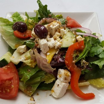 Santorini Estiatorio - 2017-06-26. Santorini. Thornhill, ON. Mixed Baby Greens Salad. Tasty dressing. 4 stars. - Greek Near Me - Thornhill, Ontario