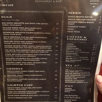 The Smith - Menu with pricing. - New American Near Me - New York, New York The Smith - Menu with pricing. - New American Near Me - New York, New York