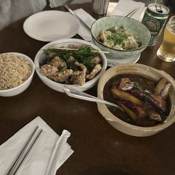 Pine & Crane DTLA - Feast - eggplant dish shown here - Taiwanese Near Me - Los Angeles, California
