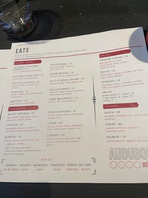 Menu photo 8 Audubon Boston Boston, MA
