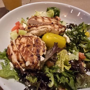 Big Fish Grill Rehoboth - Grilled chicken with Greek Salad - Seafood Near Me - Rehoboth Beach, Delaware Big Fish Grill Rehoboth - Grilled chicken with Greek Salad - Seafood Near Me - Rehoboth Beach, Delaware
