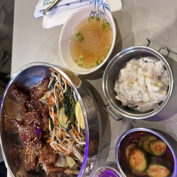 Seoul Bistro - Short rib bowl 7/10 potato salad 10/10 miso soup 6/10 - Sushi Bars Near Me - Los Angeles, California Seoul Bistro - Short rib bowl 7/10 potato salad 10/10 miso soup 6/10 - Sushi Bars Near Me - Los Angeles, California