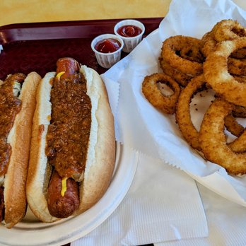 Johnny & Hanges - Two all the way with onion rings - Hot Dogs Near Me - Fair Lawn, New Jersey Johnny & Hanges - Two all the way with onion rings - Hot Dogs Near Me - Fair Lawn, New Jersey