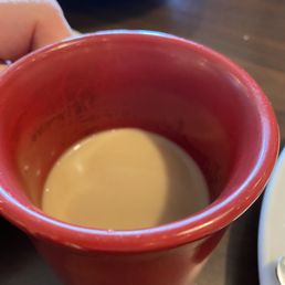 Coffee with a black ring in the mug Coffee with a black ring in the mug