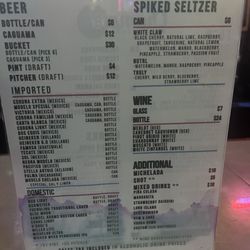 Champion Billiards - Menu