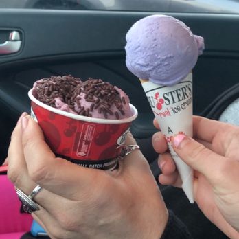 Bruster's Real Ice Cream - Purple Dino ice cream in a sugar cone, black raspberry ice cream with chocolate sprinkles - Ice Cream & Frozen Yogurt Near Me - McKees Rocks, Pennsylvania Bruster's Real Ice Cream - Purple Dino ice cream in a sugar cone, black raspberry ice cream with chocolate sprinkles - Ice Cream & Frozen Yogurt Near Me - McKees Rocks, Pennsylvania
