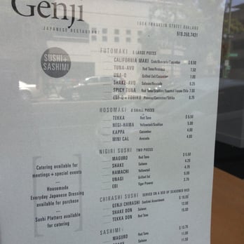Genji Japanese Restaurant - Sushi menu - Japanese Near Me - Oakland, California Genji Japanese Restaurant - Sushi menu - Japanese Near Me - Oakland, California
