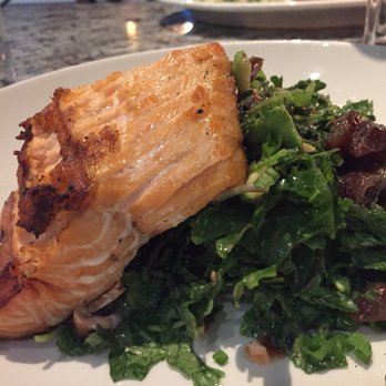 Nick's On 2nd - Salmon on my salad. Perfectly cooked - New American Near Me - Long Beach, California Nick's On 2nd - Salmon on my salad. Perfectly cooked - New American Near Me - Long Beach, California