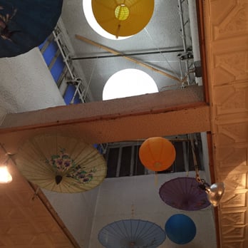 Parker's Table - Umbrella decor on the ceiling. - Beer, Wine & Spirits Near Me - Saint Louis, Missouri