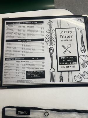 Menu photo 2 Surry Diner Dobson, NC Menu photo 2 Surry Diner Dobson, NC