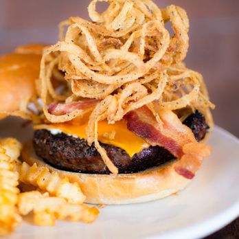 Granite City Food & Brewery - a burger with bacon, cheese, and onion rings - American Near Me - Eagan, Minnesota Granite City Food & Brewery - a burger with bacon, cheese, and onion rings - American Near Me - Eagan, Minnesota