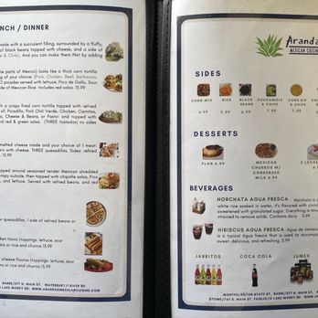 Arandas Mexican Cuisine - Menu (3/3) as of 3/20/26 - Mexican Near Me - Stowe, Vermont Arandas Mexican Cuisine - Menu (3/3) as of 3/20/26 - Mexican Near Me - Stowe, Vermont