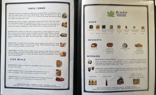 Menu photo 2 Arandas Mexican Cuisine Stowe, VT Menu photo 2 Arandas Mexican Cuisine Stowe, VT