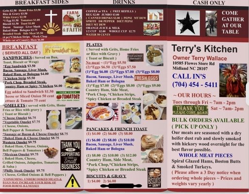 Menu photo 2 Terry's Kitchen Midland, NC Menu photo 2 Terry's Kitchen Midland, NC