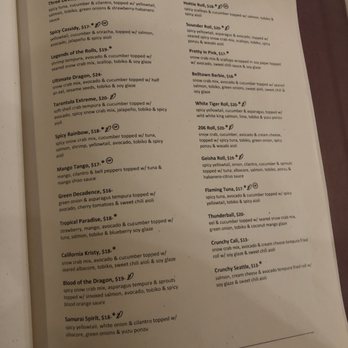 Umi Sake House - Specialty rolls menu (May 2019) - Sushi Bars Near Me - Seattle, Washington