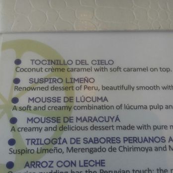 CVI.CHE 105 - Dessert menu - Peruvian Near Me - Miami, Florida CVI.CHE 105 - Dessert menu - Peruvian Near Me - Miami, Florida