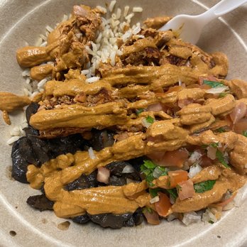 Oasis Vegetarian Cafe - Jackfruit bowl with black beans and rice - Vegetarian Near Me - Riverside, California