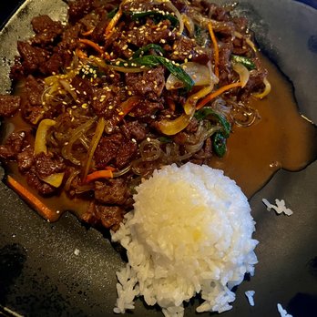 Happy Bento - Bulgogi Japchae flavor was tasty but a little on the wet side. - Sushi Bars Near Me - Puyallup, Washington Happy Bento - Bulgogi Japchae flavor was tasty but a little on the wet side. - Sushi Bars Near Me - Puyallup, Washington