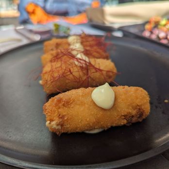 Suspiro - Croquetas de Pollo - Chicken Croquettes, Aioli - Spanish Near Me - San Jose, California Suspiro - Croquetas de Pollo - Chicken Croquettes, Aioli - Spanish Near Me - San Jose, California