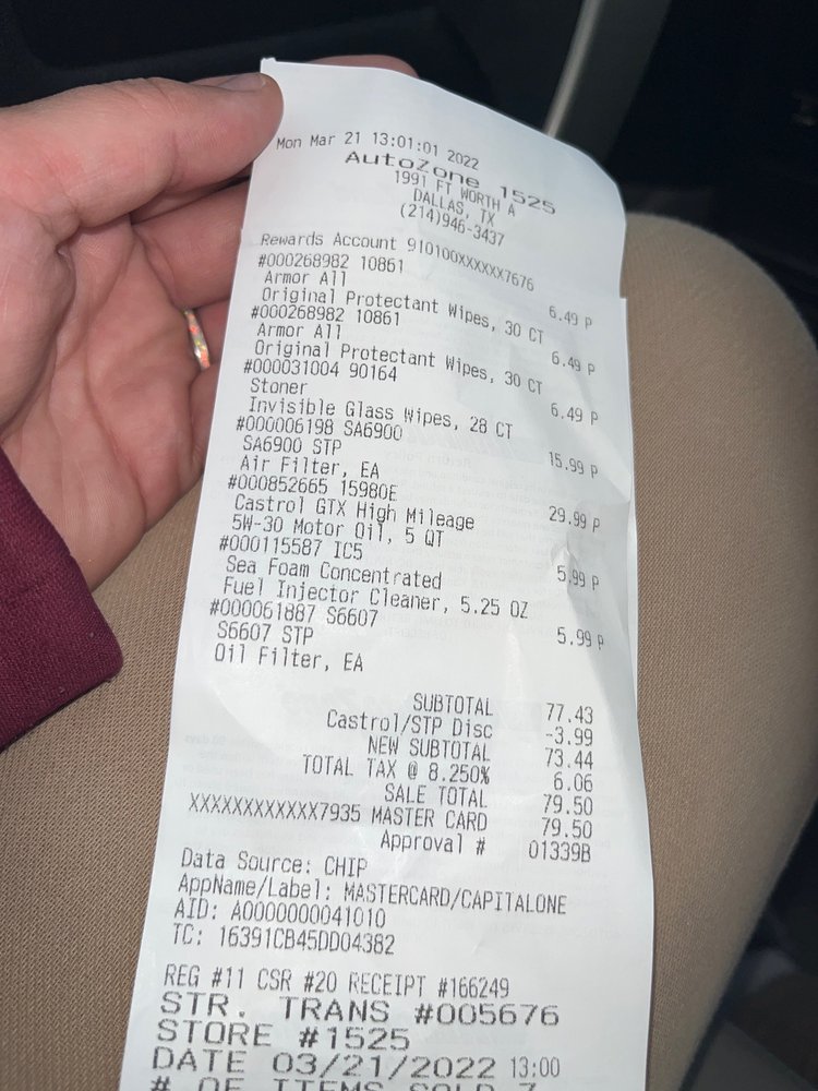 AUTOZONE 1991 Fort Worth Ave, Dallas, Texas Auto Parts & Supplies