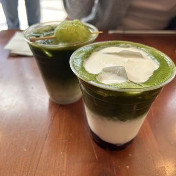 Verse - berry yuzu cream top matcha + honeydew matcha - Cafes Near Me - Astoria, New York Verse - berry yuzu cream top matcha + honeydew matcha - Cafes Near Me - Astoria, New York