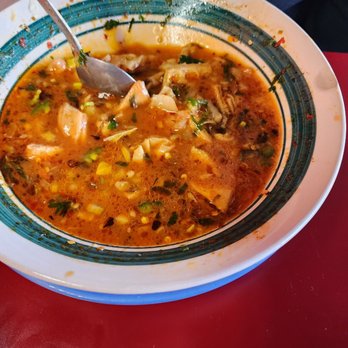 Taqueria la Penca - a bowl of soup with a spoon - Mexican Near Me - Fresno, California
