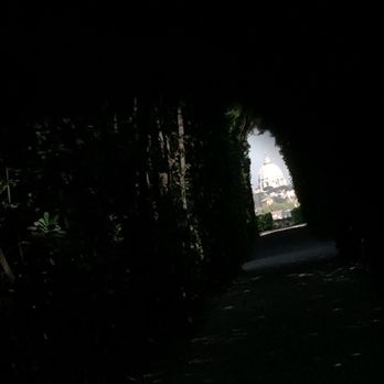 Rome 500 Exp - Close up view of what's on the other side as you look through the Aventine Keyhole in Rome. - Architectural Tours Near Me - Rome, RM