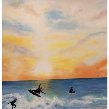 Anne Giancola - Ocean scene in an office - Commissioned Artists Near Me Anne Giancola - Ocean scene in an office - Commissioned Artists Near Me