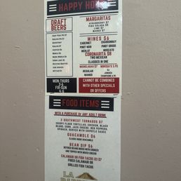 Happy Hour menu Happy Hour menu